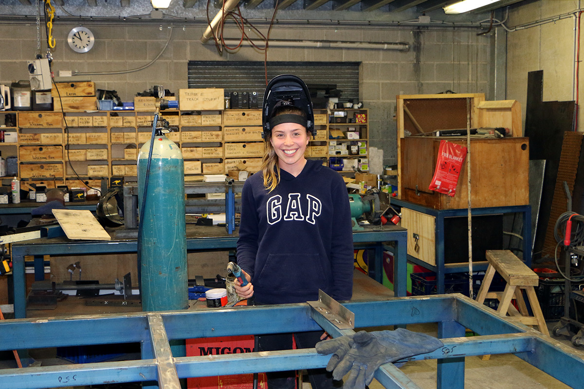 MLC School Old Girl, Taylor Hill in the Workshop